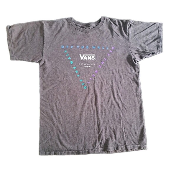Vans Off The Wall T-Shirt Men’s Small Gray Triangle Graphic Tee Casual Skate - Picture 1 of 6